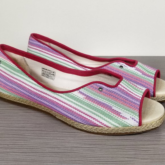 UGG Marleigh Serape Genuine Lamb Fur Lined Sandal Multicolored Womens Size 11 M - Picture 1 of 13